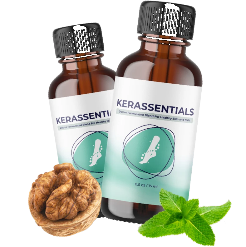 Kerassentials 2 bottle bundle for healthy skin and nails with natural ingredients