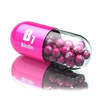 Biotin B7 vitamin supplement capsule — ingredient supporting glucose metabolism and healthy blood sugar in natural dietary supplement